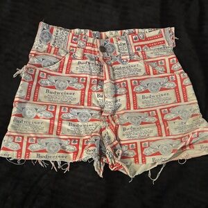 Budweiser Vintage Label Jean Shorts